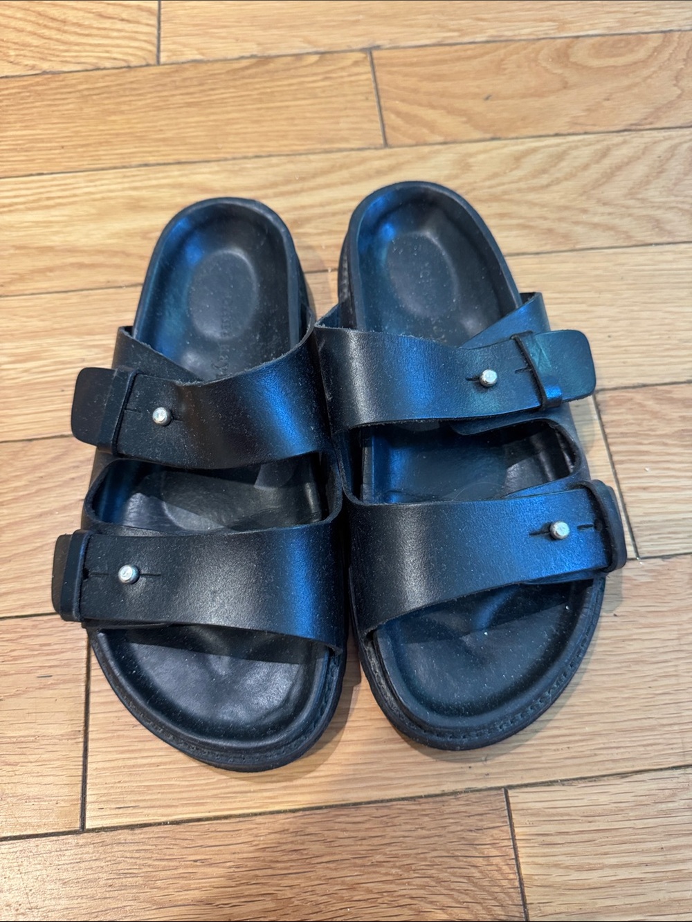 Jenni Kayne Black Hutton Double-Strap Slides - Picture 4 of 5